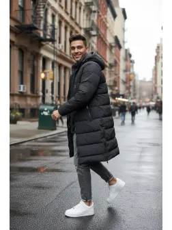 Geaca barbati de iarna neagra A72